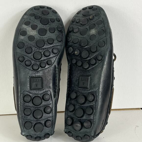 Frye Loafers Mens Size 10.5 Russe Black Woven Leather Slip On Casual Shoes main image 11